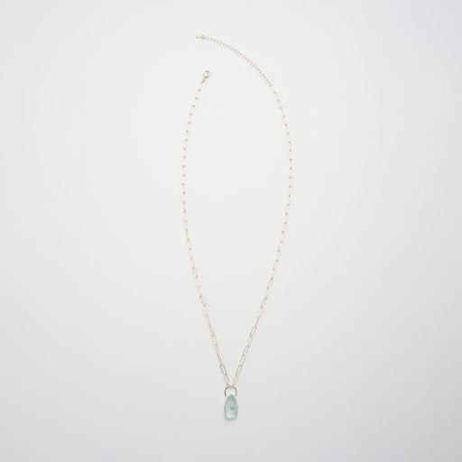 3月誕生石アクアマリンのシルバーネックレス