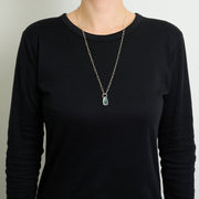 3月誕生石アクアマリンのシルバーネックレス