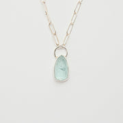 3月誕生石アクアマリンのシルバーネックレス