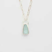 3月誕生石アクアマリンのシルバーネックレス