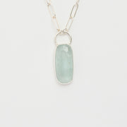 3月誕生石アクアマリンのシルバーネックレス