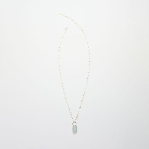 3月誕生石アクアマリンのシルバーネックレス