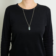 3月誕生石アクアマリンのシルバーネックレス