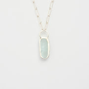 3月誕生石アクアマリンのシルバーネックレス