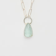 3月誕生石アクアマリンのシルバーネックレス