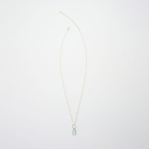 3月誕生石アクアマリンのシルバーネックレス