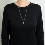 3月誕生石アクアマリンのシルバーネックレス