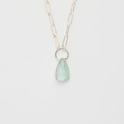 3月誕生石アクアマリンのシルバーネックレス