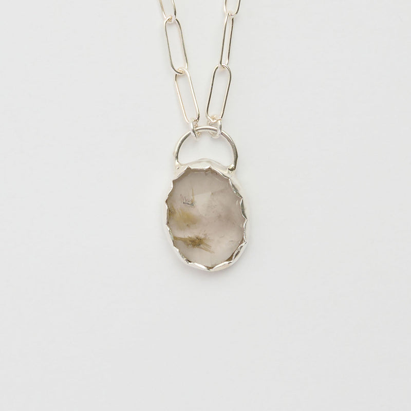 ルチルクォーツのシルバーネックレス