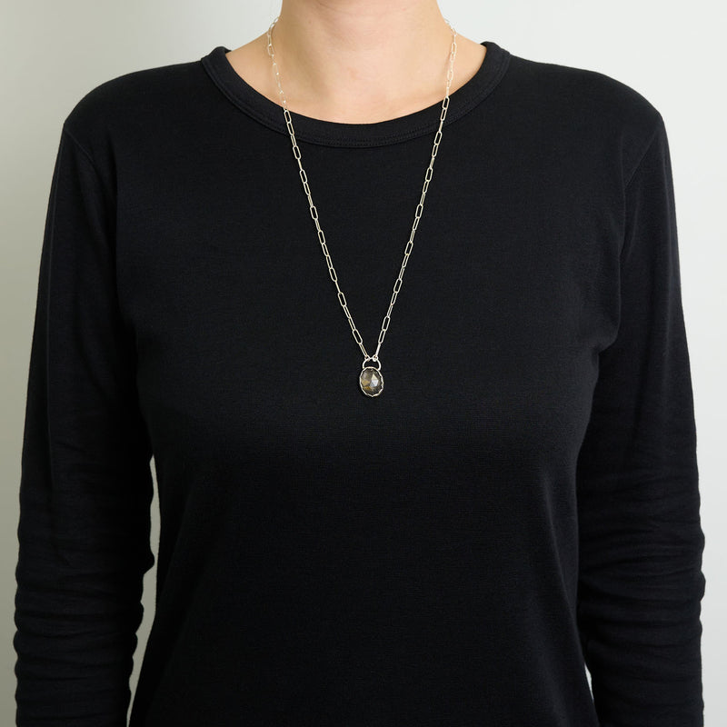 ルチルクォーツのシルバーネックレス