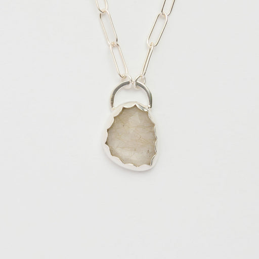 ルチルクォーツのシルバーネックレス