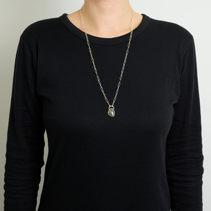 ルチルクォーツのシルバーネックレス