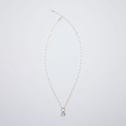 3月誕生石アクアマリンのシルバーネックレス