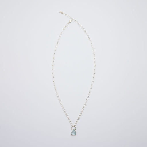 3月誕生石アクアマリンのシルバーネックレス