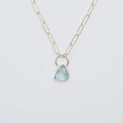 3月誕生石アクアマリンのシルバーネックレス