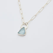 3月誕生石アクアマリンのシルバーネックレス