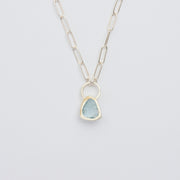 3月誕生石アクアマリンのシルバーネックレス