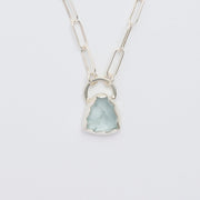 3月誕生石アクアマリンのシルバーネックレス