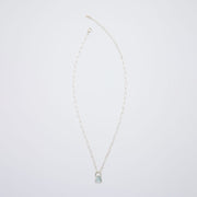 3月誕生石アクアマリンのシルバーネックレス