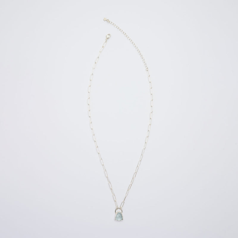 3月誕生石アクアマリンのシルバーネックレス