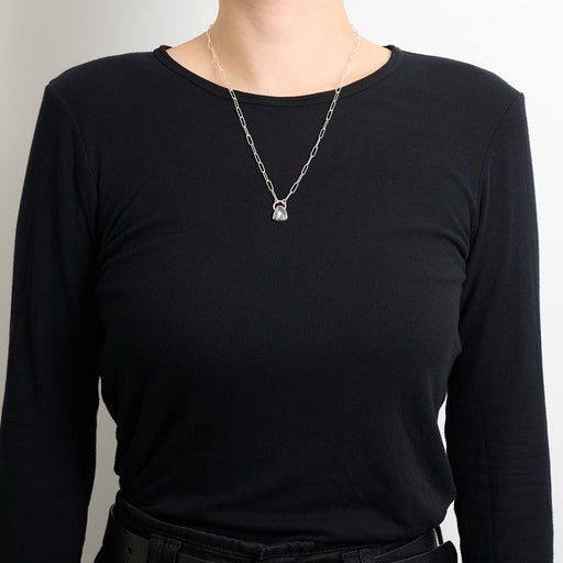 3月誕生石アクアマリンのシルバーネックレス