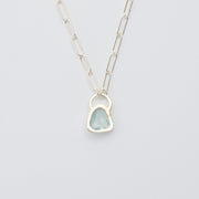 3月誕生石アクアマリンのシルバーネックレス