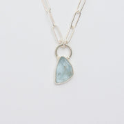 3月誕生石アクアマリンのシルバーネックレス