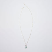 3月誕生石アクアマリンのシルバーネックレス