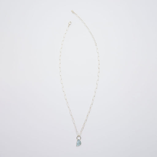 3月誕生石アクアマリンのシルバーネックレス