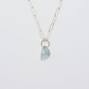 3月誕生石アクアマリンのシルバーネックレス