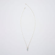 3月誕生石アクアマリンのシルバーネックレス