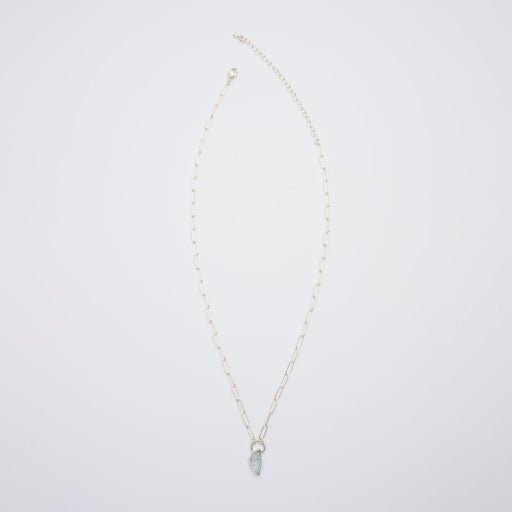 3月誕生石アクアマリンのシルバーネックレス