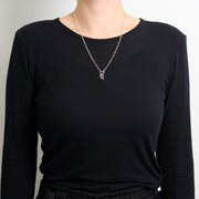 3月誕生石アクアマリンのシルバーネックレス