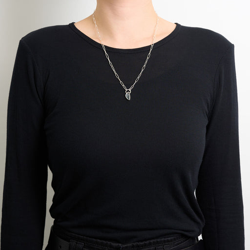 3月誕生石アクアマリンのシルバーネックレス