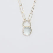 3月誕生石アクアマリンのシルバーネックレス