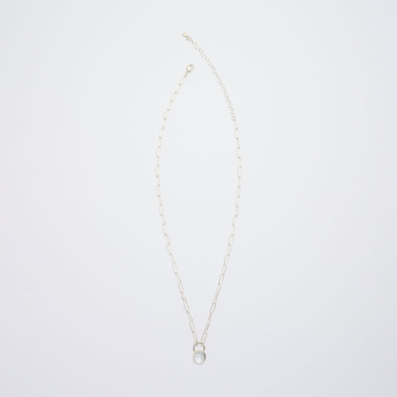 3月誕生石アクアマリンのシルバーネックレス