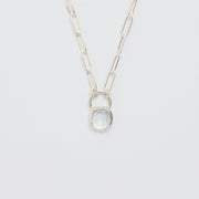 3月誕生石アクアマリンのシルバーネックレス