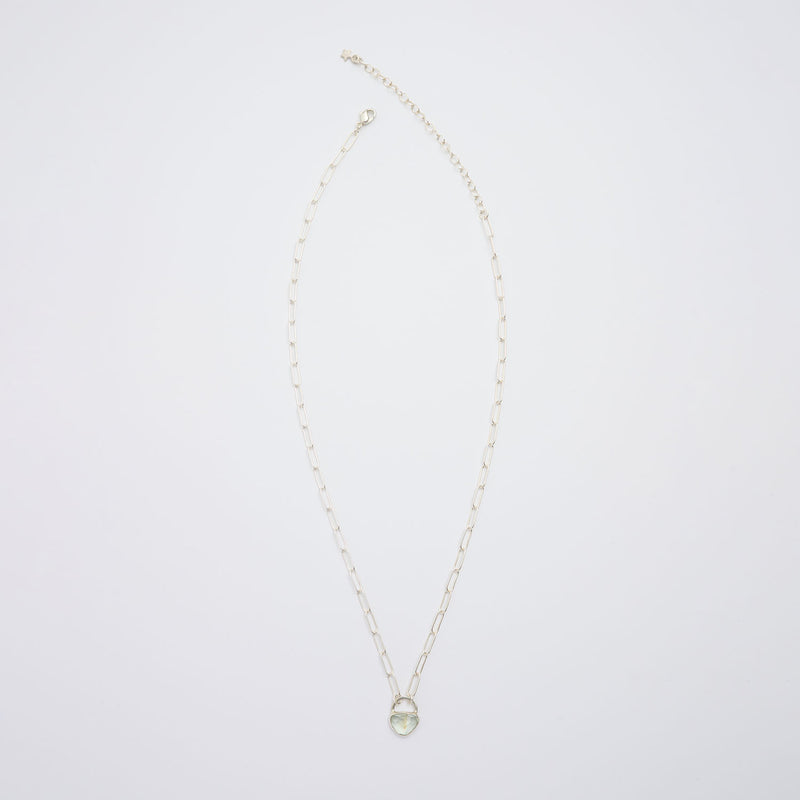 3月誕生石アクアマリンのシルバーネックレス