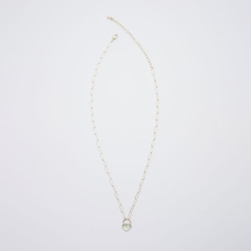 3月誕生石アクアマリンのシルバーネックレス