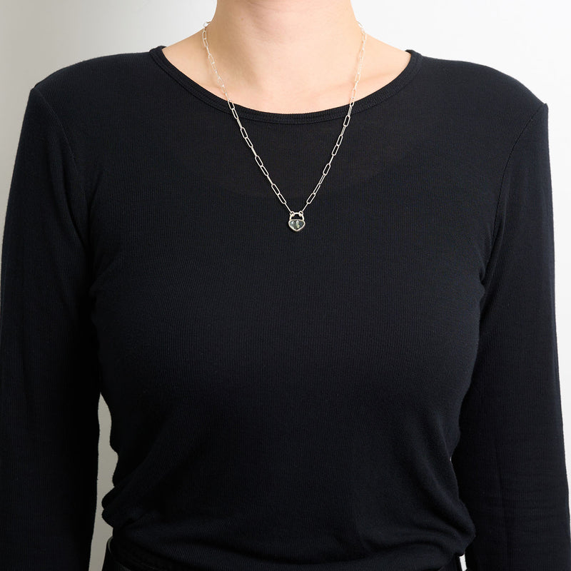 3月誕生石アクアマリンのシルバーネックレス