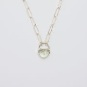 3月誕生石アクアマリンのシルバーネックレス