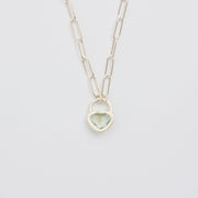 3月誕生石アクアマリンのシルバーネックレス