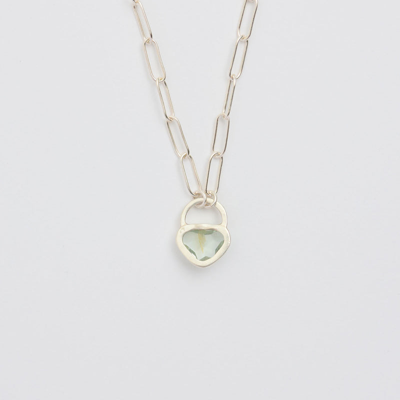 3月誕生石アクアマリンのシルバーネックレス