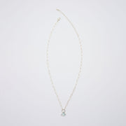 3月誕生石アクアマリンのシルバーネックレス