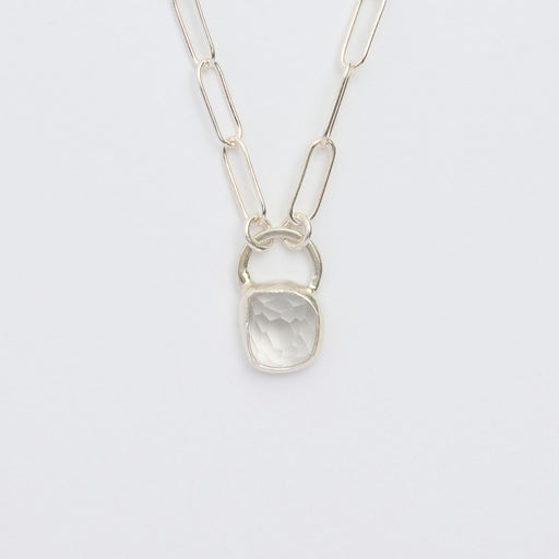 3月誕生石アクアマリンのシルバーネックレス