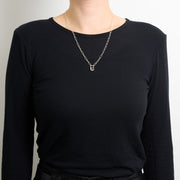 3月誕生石アクアマリンのシルバーネックレス