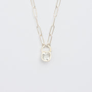 3月誕生石アクアマリンのシルバーネックレス