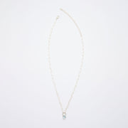 3月誕生石アクアマリンのシルバーネックレス