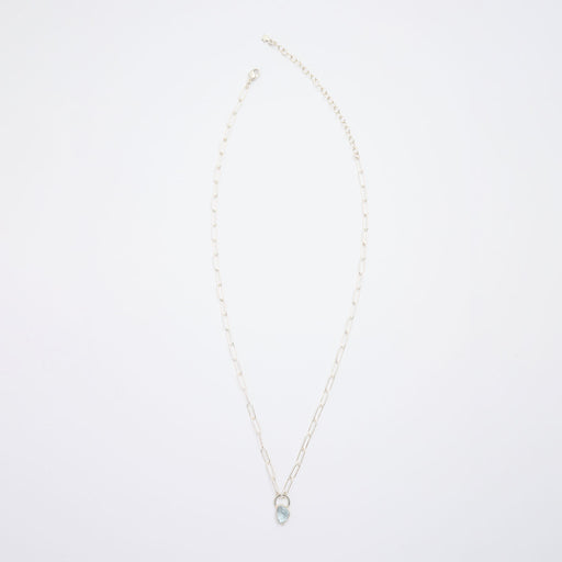 3月誕生石アクアマリンのシルバーネックレス