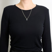 3月誕生石アクアマリンのシルバーネックレス